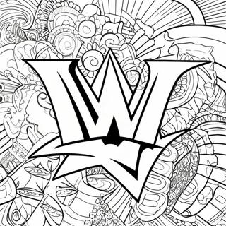 Pagina De Colorat 3d Cu Logo Ul Wwe 87955-28352