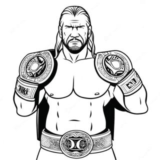 Pagina De Colorat 3d Triple H Tinand Doua Centuri 87956-28535