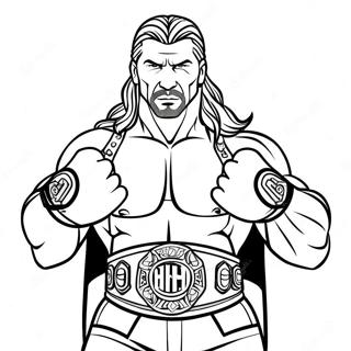 Pagina De Colorat 3d Triple H Tinand Doua Centuri 87956-28536