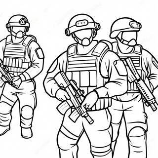 Pagini De Colorat Cu Membrii Echipei Swat In Uniforma 88035 28418
