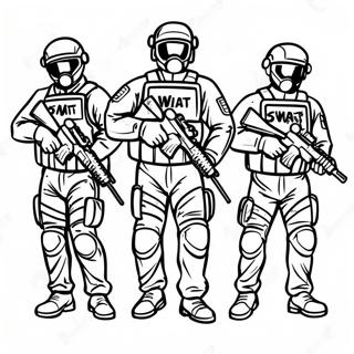 Pagini De Colorat Cu Membrii Echipei Swat In Uniforma 88035 28419