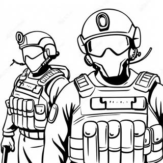 Pagini De Colorat Cu Membrii Echipei Swat In Uniforma 88035 28420