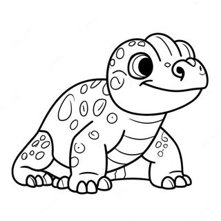 Pagina De Colorat Cu Dragonul Komodo Dragut Desene De Colorat