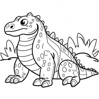 Pagina De Colorat Cu Dragonul Komodo De Desene Animate 88213 28733