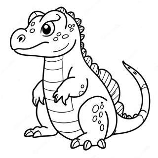 Pagina De Colorat Cu Dragonul Komodo De Desene Animate 88213 28735