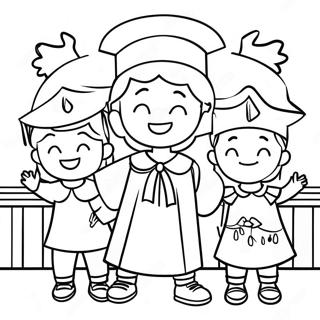 Pagini De Colorat Cu Ceremonia De Absolvire Pentru Gradinita 88677-29095