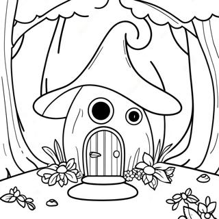 Casa Zanelor Fanteziste In Padure Pagina De Colorat Desene De Colorat