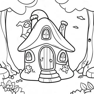 Casa Zanelor Fanteziste In Padure Pagina De Colorat Desene De Colorat