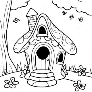 Casa Zanelor Fanteziste In Padure Pagina De Colorat Desene De Colorat