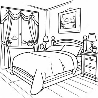 Pagina De Colorat Cu Dormitor Confortabil 88932-29284