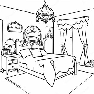 Pagina De Colorat Cu Dormitor Tematic De Fantezie 88935-29294