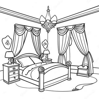 Pagina De Colorat Cu Dormitor Tematic De Fantezie 88935-29296
