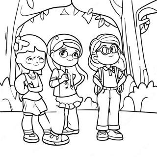Pagina De Colorat Cu Scenă Aventuroasă Din Dork Diaries Desene De Colorat