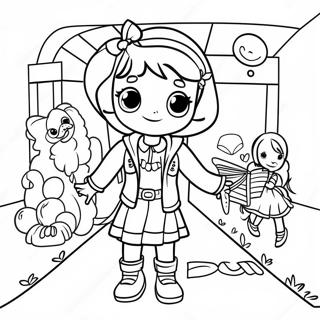 Pagina De Colorat Cu Scenă Aventuroasă Din Dork Diaries Desene De Colorat