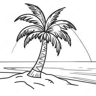 Pagini De Colorat Cu Palmieri Pe O Plaja Insorita 89063 29392