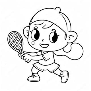 Desen De Colorat Cu Un Jucator De Tenis Dragut Din Desene Animate 89188-29479