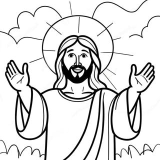 Pagina De Colorat Iisus Fericit Cu Bratele Deschise 89965-30092