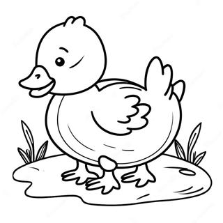 Pagina De Colorat Rata Galbena Vesela 90015 30124