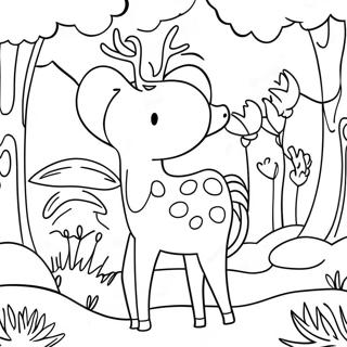 Pagini De Colorat Cu Animale De Padure Fanteziste In Acuarela 90067-30165