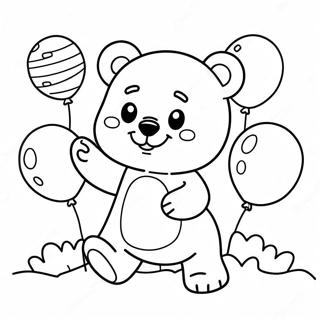 Pagina De Colorat Cu Ursulet De Guma Dragut Cu Baloane 90299-30340