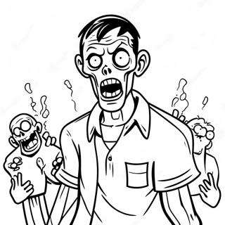 Pagini De Colorat Cu Personaje Zombie In Actiune 90636-30599
