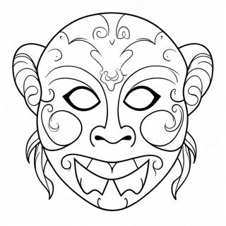 Pagini De Colorat Cu Masca Amuzanta De Halloween 90663-30623