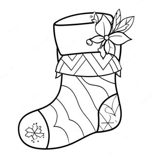 Pagini De Colorat Ciorap De Craciun Festiv 91431 31287