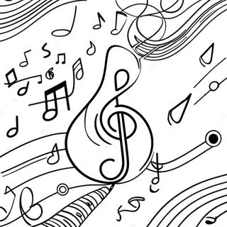 Pagina De Colorat Cu Note Muzicale Colorate Tik Tok 91612 31438