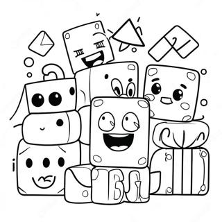 Pagina De Colorat Cu Alphablocks Fericiti 91813 31589