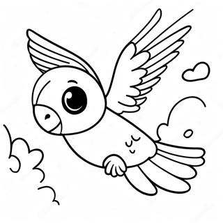 Pagini De Colorat Cu Perus Jucaus Zburand Pe Cer 92482-32114