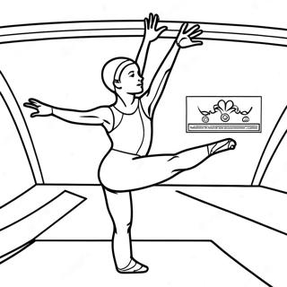 Pagini De Colorat Cu Gimnast Olimpic In Actiune 92791-32358