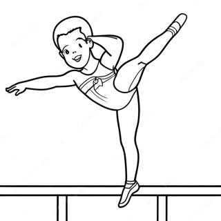 Pagini De Colorat Cu Gimnast Olimpic In Actiune 92791-32360