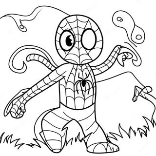 Pagina De Colorat Cu Spiderman Prietenos Cersind De Halloween 93021-32535