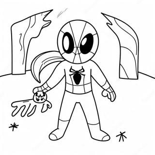 Pagina De Colorat Cu Spiderman Prietenos Cersind De Halloween 93021-32536