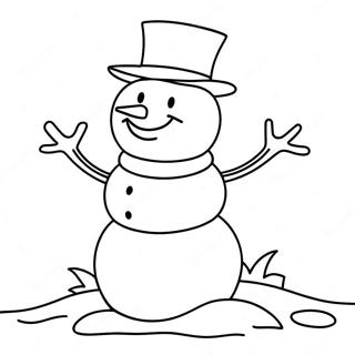 Pagina De Colorat Cu Om De Zapada Vesel 93045-32552