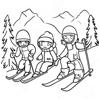 Pagini De Colorat Cu Prieteni La Schi Pe Partii 93433-32859