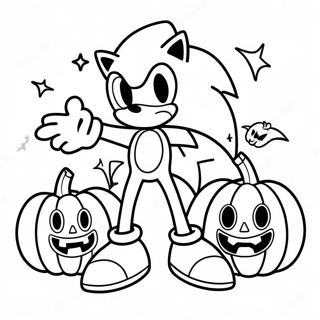 Pagina De Colorat Sonic Cu Dovleci De Halloween 93535-32930