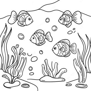 Pagina De Colorat Cu Scena Subacvatica Creativa Cu Pixuri Gel 93640-33019
