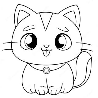 Pisica Anime Draguta Cu Ochi Mari Pagina De Colorat 93688-33047