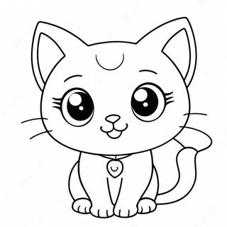 Pisica Anime Draguta Cu Ochi Mari Pagina De Colorat 93688-33048