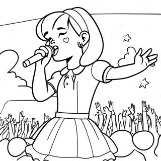 Pagina De Colorat Cu Melanie Martinez Cantand Pe Scena 93818-33153