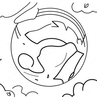 Pagina De Colorat Cu Pamantul Si Un Curcubeu 9395-496