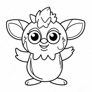 Pagina De Colorat Cu Furby Fericit Dansand 94101 33372