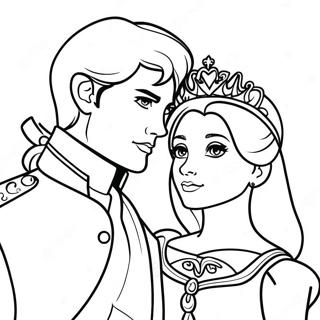 Pagina De Colorat Cu Print Si Printesa Eleganta 94155 33419