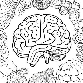Foaie De Colorat Cu Anatomia Colorata A Creierului 94308-33532