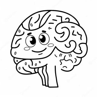 Foaie De Colorat Cu Creier Fericit Si Fata Zambitoare 94309-33533