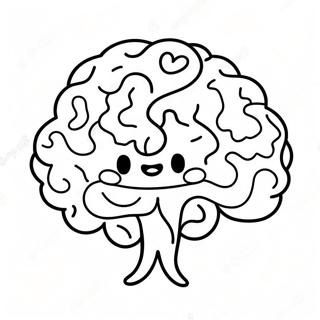 Foaie De Colorat Cu Creier Fericit Si Fata Zambitoare 94309-33534