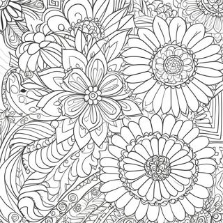 Pagina De Colorat Modele Detaliate De Floare De Relaxare 94516-33754