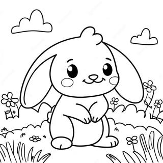 Pagini De Colorat Cu Iepuras Dragut In Camp De Flori 95029 34284