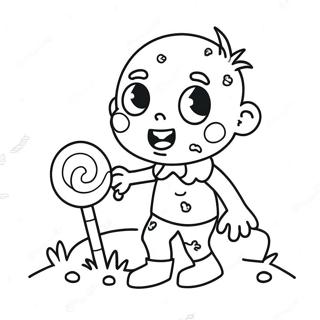 Zombie Dragut Cu Bomboane Pagina De Colorat 95107 34345